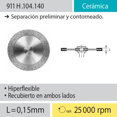 Discos: 911H.104.140 Cerámica, Separación preliminar y contorneado