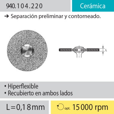 Discos: 940.104.220 Cerámica, Separación preliminar y contorneado