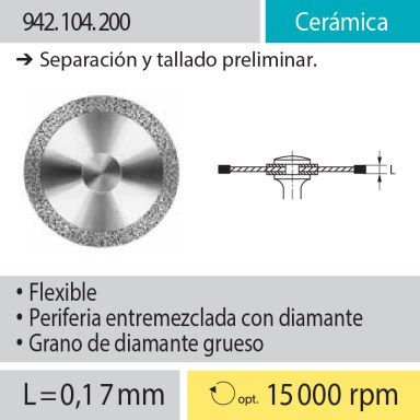 Discos: 942.104.220 Cerámica, Separación y tallado preliminar