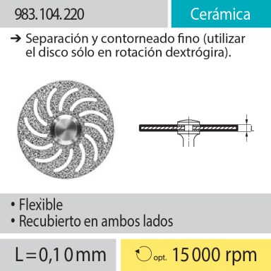 Discos: 983.104.220 Cerámica, Separación y contorneado fino