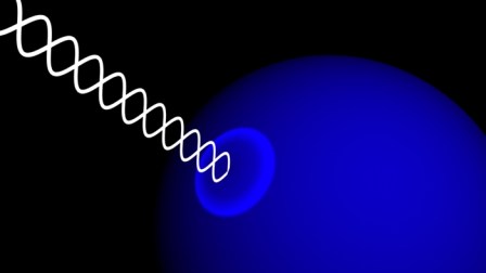 Esquema de dos ondas de luz, interfiriéndose una con la otra.