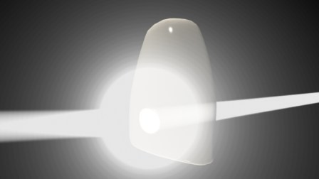 Incidencia del haz de luz.